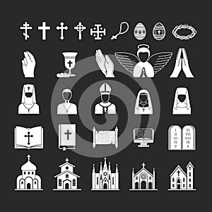 Christianity religion vector religionism flat illustration of traditional holy sign silhouette praying religionary