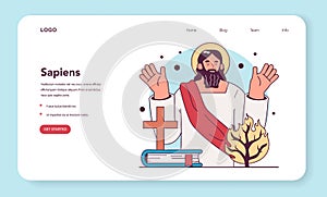 Christianity web banner or landing page. Ancient monotheistic religion photo