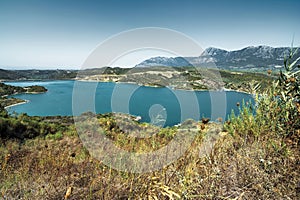 Christianoupolis dam water reservoir in Messenia, Greece