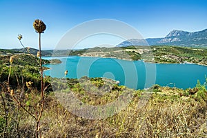 Christianoupolis dam water reservoir in Messenia, Greece