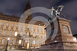 Christiansborg Palace in Copenhagen by night