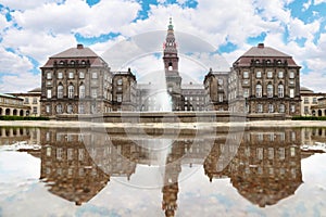 Christiansborg Palace with fountain