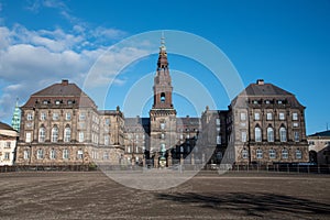 Christiansborg Palace in the island of Slotsholmen in Copenhagen (DK