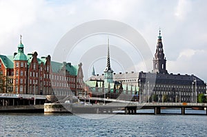 Christiansborg Palace and Stock Exchange in Copenhagen