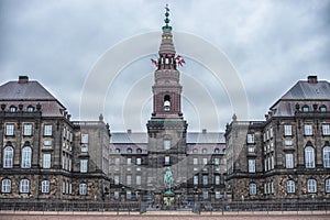 Christiansborg Palace in summer sunny day, Copenhagen, Denmark