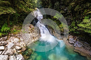 Christie Falls waterfall in New Zealand