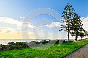 Christies Beach shoreline at sunset