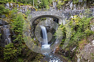 Christine Falls Bridge at Mount Rainier National Park in Washington State during summer