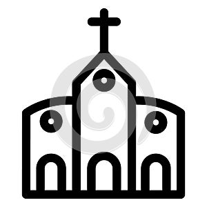 Christion house, Abbey Isolated Vector icon which can easily modify or edit
