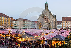 Christkindlesmarkt- Main Market Square-Nuremberg, Germany