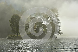 Mystery Island in the Lake KÃÂ¶nigssee near Berchtesgaden, Bavaria, Germany photo