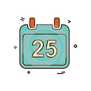 Christmas 25th December Calendar icon design vector