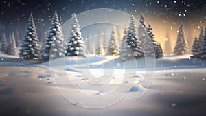 Christmas 3D Winter Forest Snow Background Seamless Snowing Loop