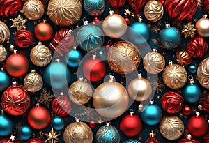 Christmas Abstract Background with 3D and 2D Swirls