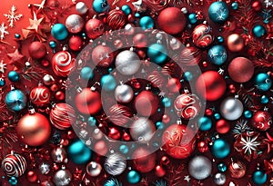 Christmas Abstract Background with 3D and 2D Swirls