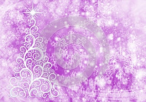 Christmas abstract background with lights and snowflakes.