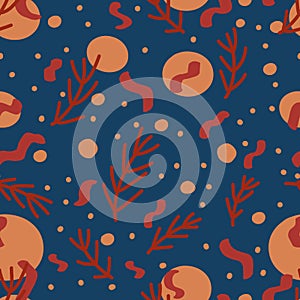 Christmas abstract pattern on blue background