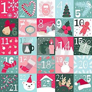 Christmas Advent calendar. 25 days