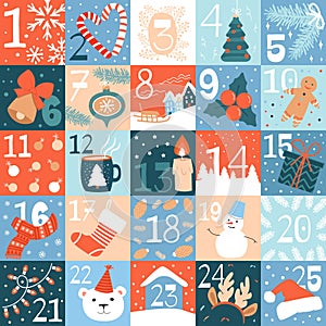 Christmas Advent calendar. 25 days