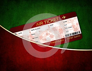 Christmas airline boarding pass ticket in pocket