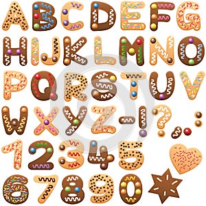 Christmas Alphabet Gingerbread Cookies Letters Font