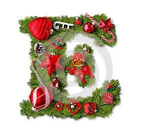 Christmas alphabet letter E