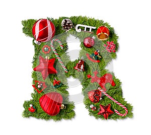 Christmas alphabet letter R