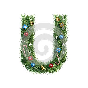Christmas Alphabet letter U