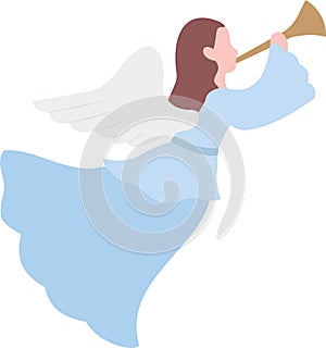 Christmas angels flat vector illustration.