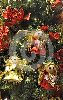 Christmas angels on a Christmas tree
