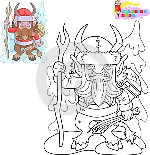 Christmas angry monster krampus , funny illustration, design