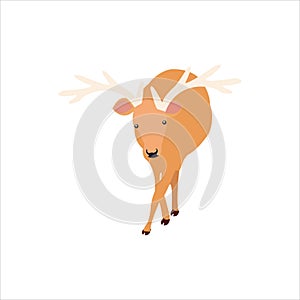 Christmas animal cartoon deer clip art illustration