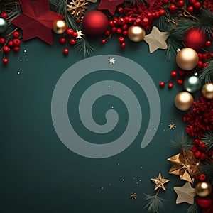 Christmas ans New Year seasonal social media background design in square with blank space for text. Template for holiday