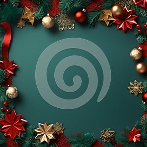 Christmas ans New Year seasonal social media background design in square with blank space for text. Template for holiday