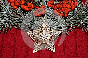 Christmas arrangement with gold star