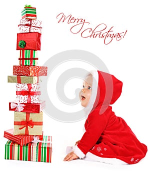 Christmas baby with gifts