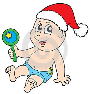 Christmas baby with rattle