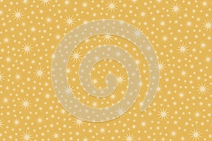 Christmas backdrop. Bright stars on yellow background, different sizes of stars.