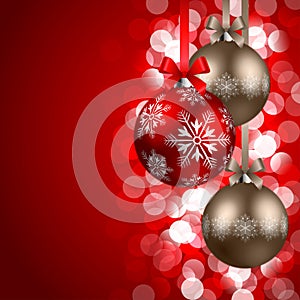 Christmas background with baubles photo