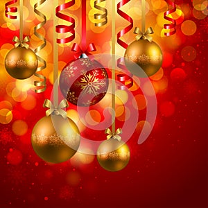 Christmas background with baubles