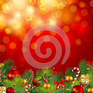 Christmas background with baubles