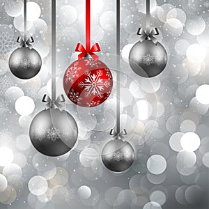 Christmas background with baubles