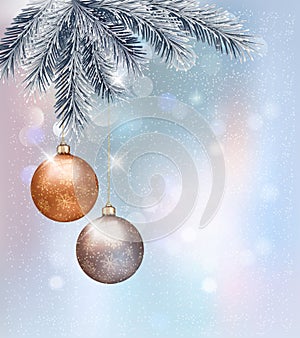 Christmas background with baubles.
