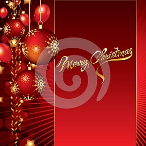 Christmas background with baubles and balloons