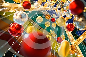 Christmas background - baubles and light