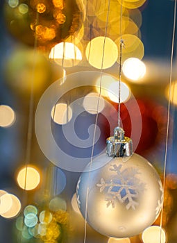 Christmas background - baubles and light
