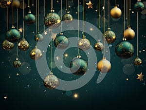 Christmas Background Baubles with Star Lights