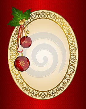 Christmas background with bolls.