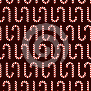 Christmas Background with Candy Cane Pattern