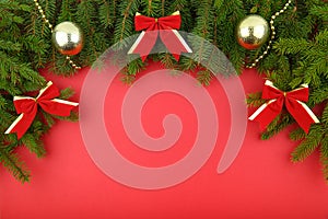 Christmas background with christmas tree branches